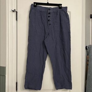 Madewell Cropped Pull-on Pants Blue, Large